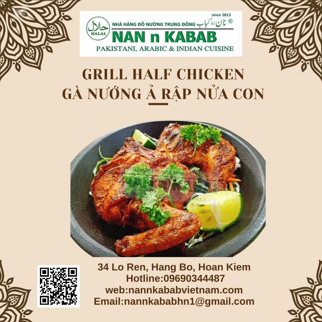 302. CHARCOAL CHICKEN TIKKA - HALF CHICKEN